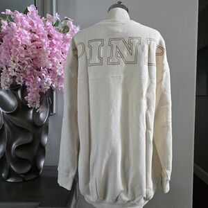 PINK Victoria's Secret Cream Zip Up Sweater